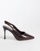 SEQWL Wide Fit SEQWL Wide Fit slingback pointed toe stiletto heel pumps in brown faux leather - 1