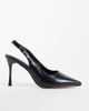 SEQWL Wide Fit SEQWL Wide Fit slingback pointed toe stiletto heeled pumps in black faux leather - 1