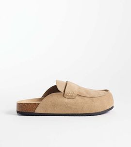 SEQWL Wide Fit SEQWL Wide Fit Soda slip on loafer style mules in taupe-Neutral