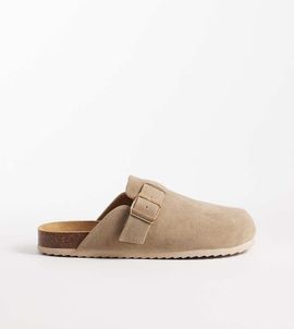 SEQWL Wide Fit SEQWL Wide Fit Soda slip on mule clog with buckle in taupe-Neutral
