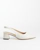 SEQWL Wide Fit SEQWL Wide Fit Sorrento sling back low block heeled sandals in cream-White - 1
