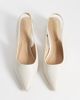 SEQWL Wide Fit SEQWL Wide Fit Sorrento sling back low block heeled sandals in cream-White - 2