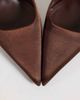 SEQWL Wide Fit SEQWL Wide Fit Sorrento sling back low block heeled shoes in chocolate croc-Brown - 2