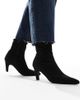 SEQWL Wide Fit SEQWL Wide Fit Starburst kitten heel sock boots in black suedette - 1