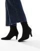 SEQWL Wide Fit SEQWL Wide Fit Starburst kitten heel sock boots in black suedette - 4