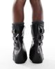 SEQWL Wide Fit SEQWL Wide Fit Stella buckle detail chunky boots in black - 3