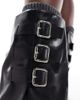 SEQWL Wide Fit SEQWL Wide Fit Stella buckle detail chunky boots in black - 4