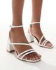 SEQWL Wide Fit SEQWL Wide Fit strappy block heeled sandals in white - 2