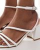 SEQWL Wide Fit SEQWL Wide Fit strappy block heeled sandals in white - 3