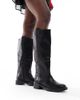 SEQWL Wide Fit SEQWL Wide Fit Twix knee boots in black - 1