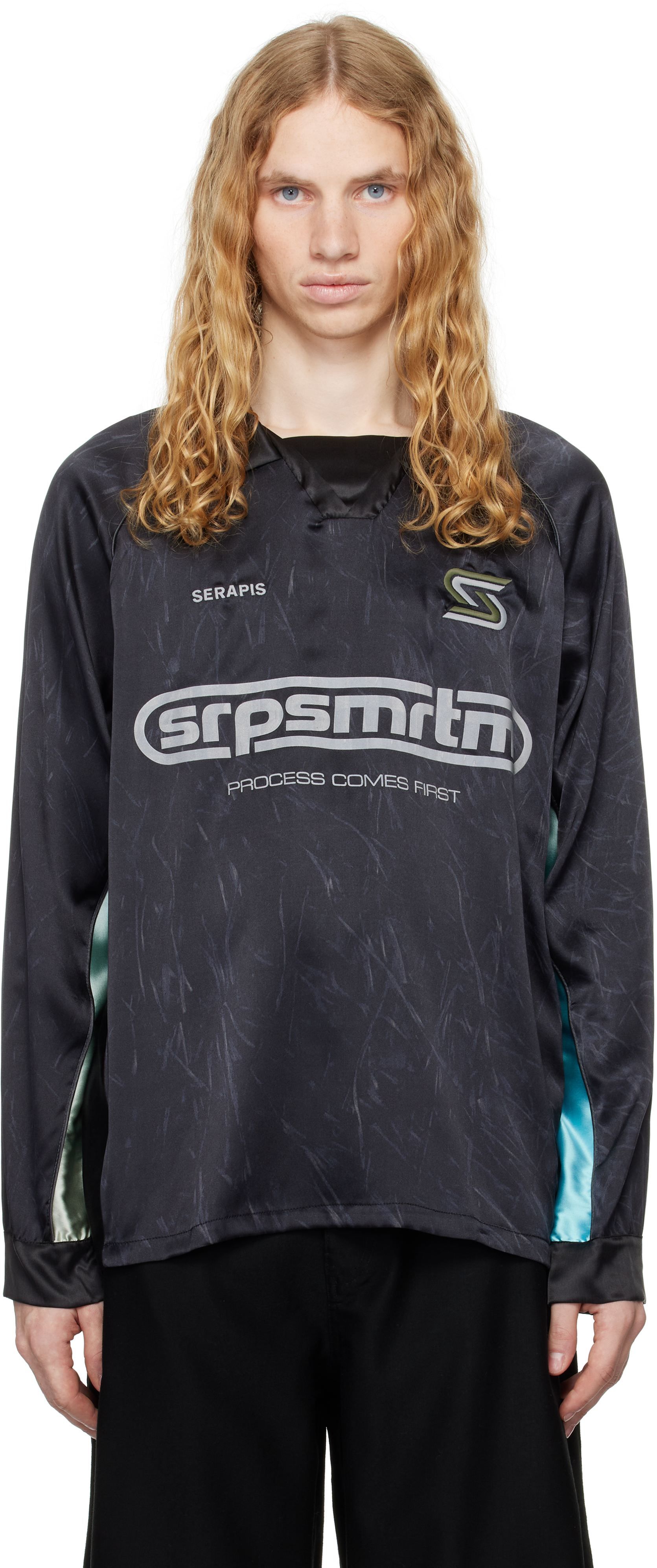 Serapis - White Jacquard Long Sleeve T-Shirt