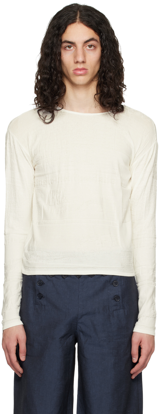 トップス Serapis maritime long tee Serapis - White Embossed Long Sleeve T-Shirt