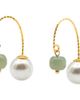 seree seree Ana Pearl and Jade Thread Earrings - 1