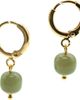 seree seree Berry Small Hoop With Green Jade Bead Earrings - 1