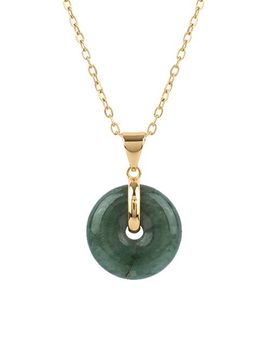 seree seree Button Jade pendant necklace