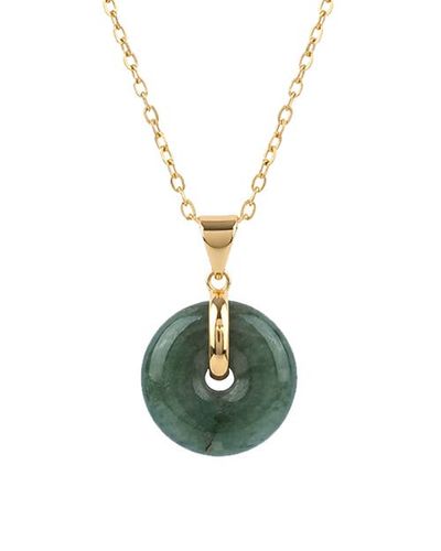 seree seree Button Jade pendant necklace