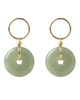 seree seree Coin Green Jade Hollow Earrings - 1