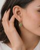seree seree Coin Green Jade Hollow Earrings - 2