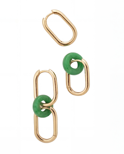 seree seree Della Convertible Link Jade Earrings