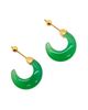seree seree Half Moon Jade-Green Chalcedony Earrings - 1
