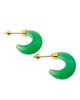 seree seree Half Moon Jade-Green Chalcedony Earrings - 3