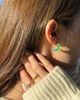 seree seree Half Moon Jade-Green Chalcedony Earrings - 5