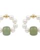 seree seree Isa Beaded Pearl Jade Hoop Earrings - 1
