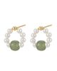 seree seree Isa Beaded Pearl Jade Hoop Earrings - 3