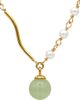 seree seree Isla Green Jade and Freshwater Pearl Necklace - 1