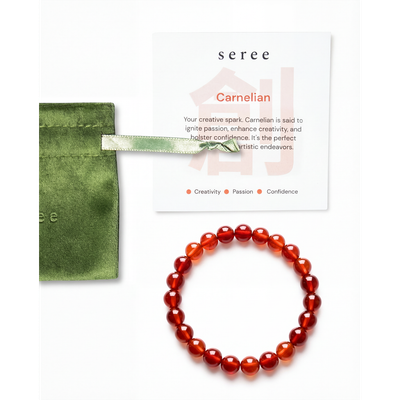 seree seree Manifest Confidence Red Crystal Beaded Bracelet 
