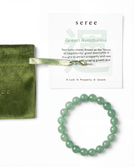 seree seree Manifest Luck Jade-Green Aventurine Beaded Bracelet 