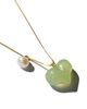 seree seree Puffed Heart Green Jade and Pearl Pendant Necklace - 3