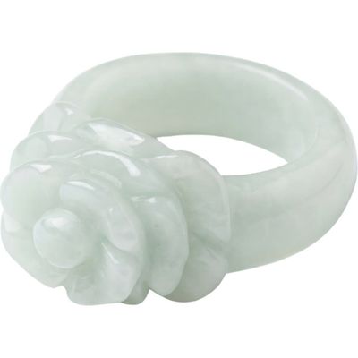 seree seree Rose Off-White Jade Ring