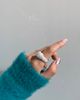 seree seree Rose Off-White Jade Ring - 5