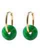 seree seree Willow Jade-Green Gemstone Hoop Earrings - 1