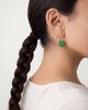 seree seree Willow Jade-Green Gemstone Hoop Earrings - 2