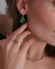 seree seree Willow Jade-Green Gemstone Hoop Earrings - 4