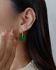 seree seree Willow Jade-Green Gemstone Hoop Earrings - 5