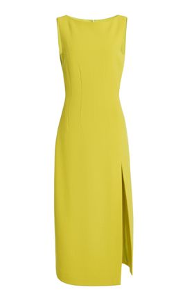 Sergio Hudson Sergio Hudson BoatNeck Midi Dress with Slit