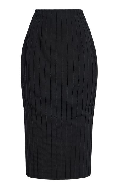 Sergio Hudson Sergio Hudson HandEmbroidered Stretch Crepe Pencil Skirt