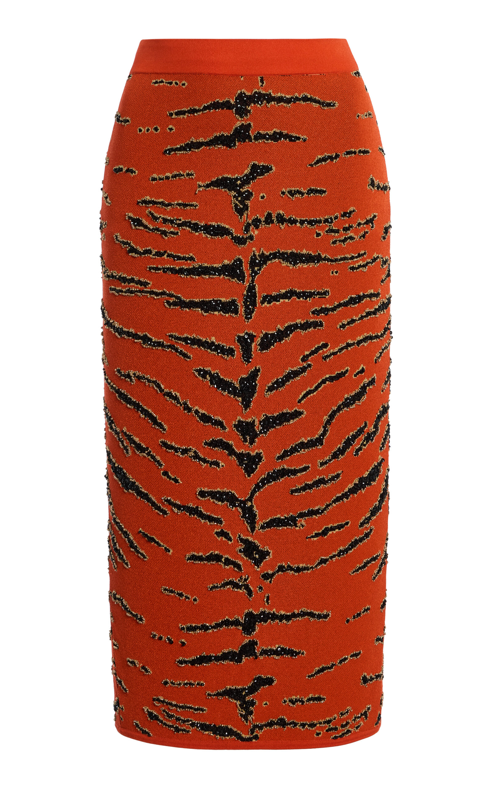 Sergio Hudson Sergio Hudson HandEmbroidered TigerPrint Pencil Skirt
