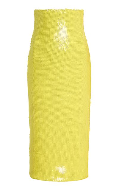 Sergio Hudson Sergio Hudson HighRise Sequin Pencil Skirt Yellow