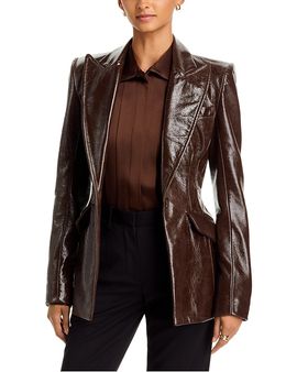 Sergio Hudson Sergio Hudson Leather Single Breasted Blazer