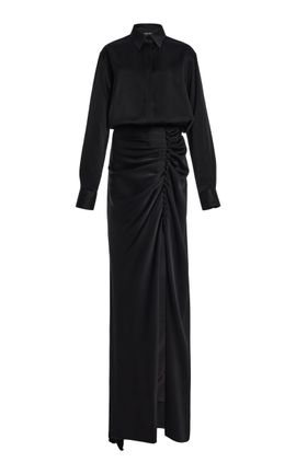 Sergio Hudson Sergio Hudson Silk ButtonSkirt Maxi Shirtdress