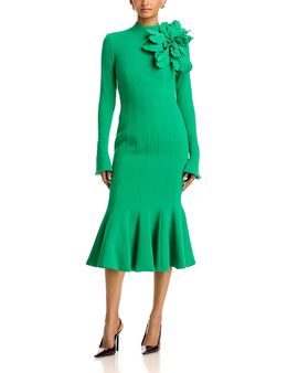 Sergio Hudson Sergio Hudson Tulip Wool Crepe Midi Dress