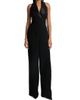 Sergio Hudson Women's Satin Lapel Halter Crepe Jumpsuit - 3