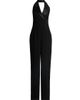 Sergio Hudson Women's Satin Lapel Halter Crepe Jumpsuit - 8
