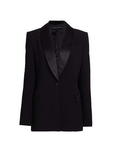 Sergio Hudson Women's Satin Shawl Lapel Blazer