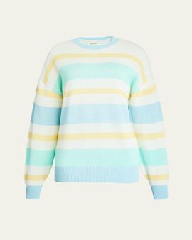 SEROYA Cassian Striped Linen-Blend Sweater