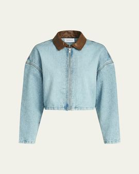 SEROYA Coop Cropped Denim Jacket